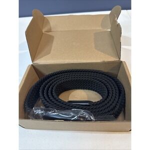 Drizzle Plus Size Men's Belt 63 Inches Casual Elastic Stretch Stretchy Belts Bla